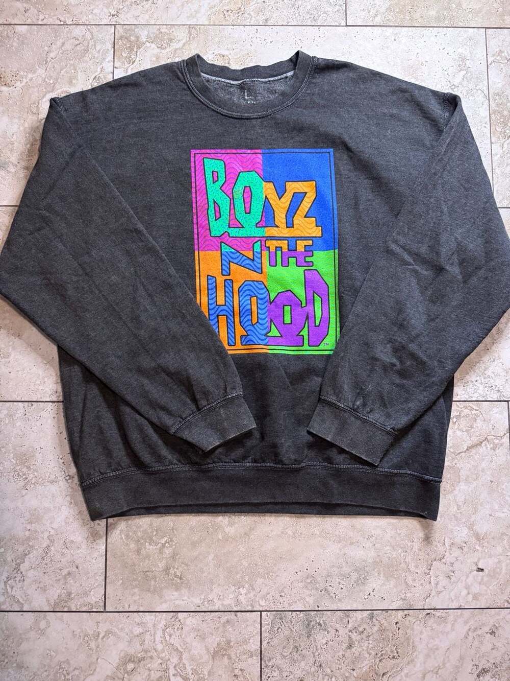 Boyz N The Hood Graphic Sweatshirt Size L Vintage Style Mineral Wash